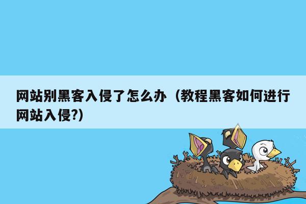 网站别黑客入侵了怎么办（教程黑客如何进行网站入侵?）