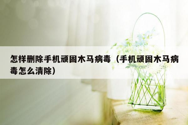 怎样删除手机顽固木马病毒（手机顽固木马病毒怎么清除）