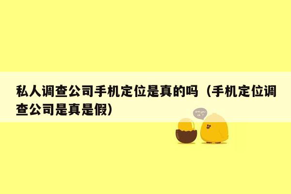 私人调查公司手机定位是真的吗（手机定位调查公司是真是假）