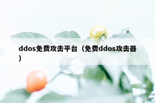 ddos免费攻击平台（免费ddos攻击器）