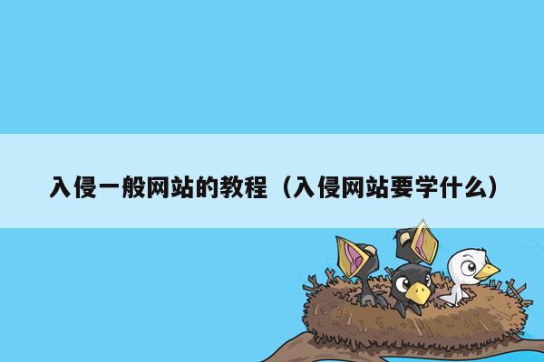 入侵一般网站的教程（入侵网站要学什么）