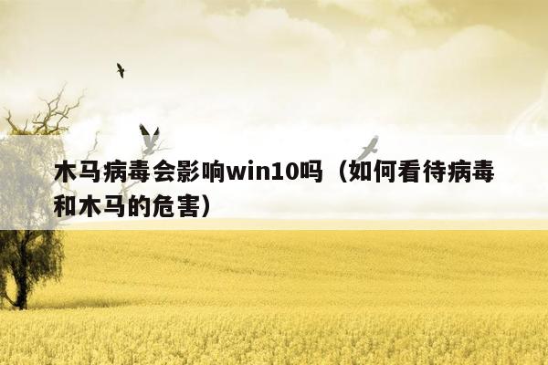 木马病毒会影响win10吗（如何看待病毒和木马的危害）