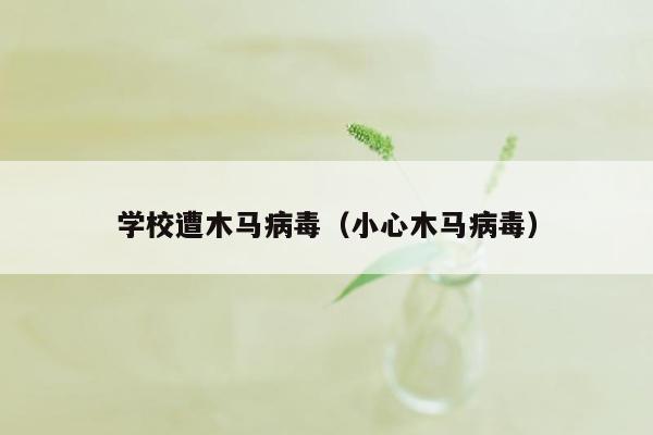 学校遭木马病毒（小心木马病毒）