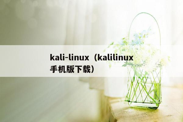 kali-linux（kalilinux手机版下载）