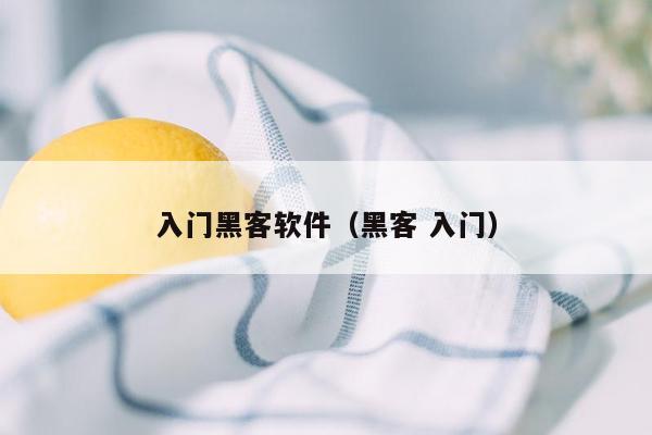 入门黑客软件（黑客 入门）