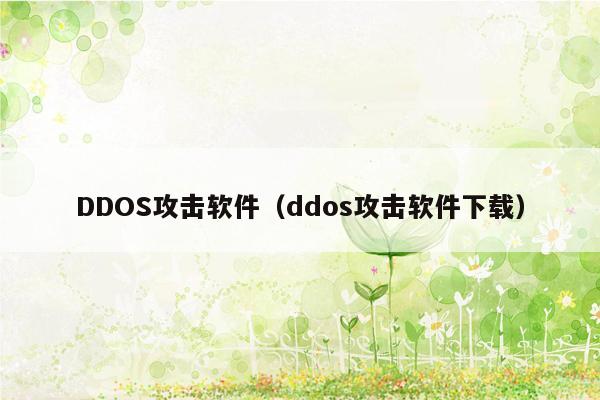 DDOS攻击软件（ddos攻击软件下载）