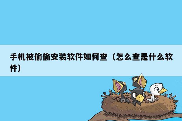 手机被偷偷安装软件如何查（怎么查是什么软件）