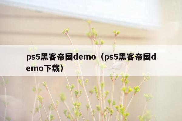 ps5黑客帝国demo（ps5黑客帝国demo下载）