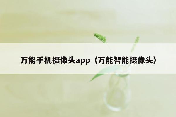 万能手机摄像头app（万能智能摄像头）