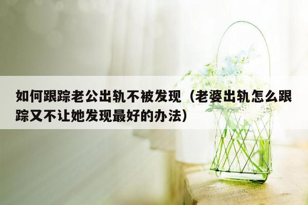 如何跟踪老公出轨不被发现（老婆出轨怎么跟踪又不让她发现最好的办法）