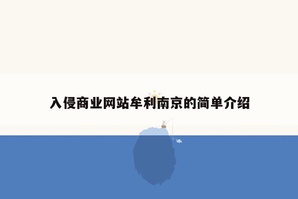 入侵商业网站牟利南京的简单介绍