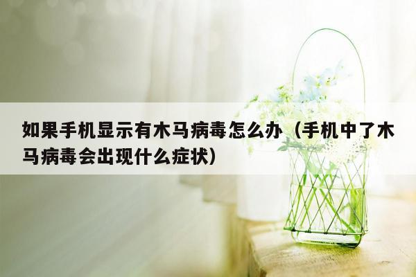 如果手机显示有木马病毒怎么办（手机中了木马病毒会出现什么症状）