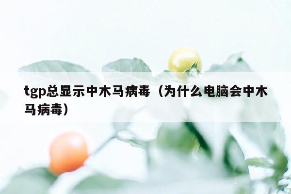 tgp总显示中木马病毒（为什么电脑会中木马病毒）