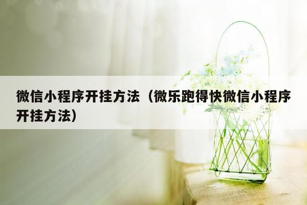 微信小程序开挂方法（微乐跑得快微信小程序开挂方法）