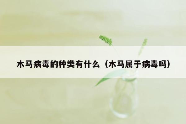 木马病毒的种类有什么（木马属于病毒吗）