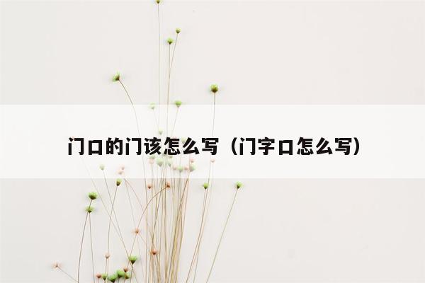 门口的门该怎么写（门字口怎么写）