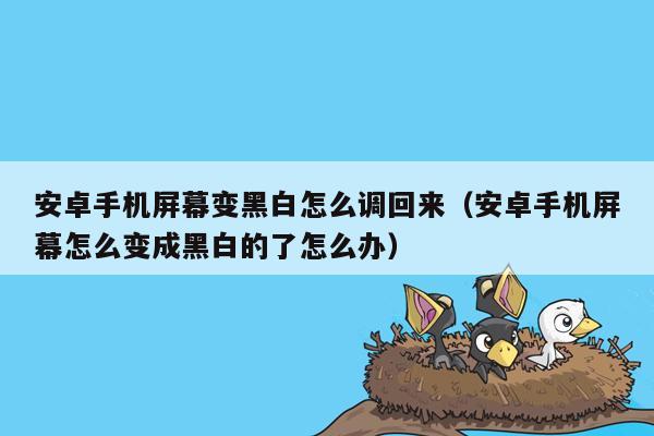 安卓手机屏幕变黑白怎么调回来（安卓手机屏幕怎么变成黑白的了怎么办）