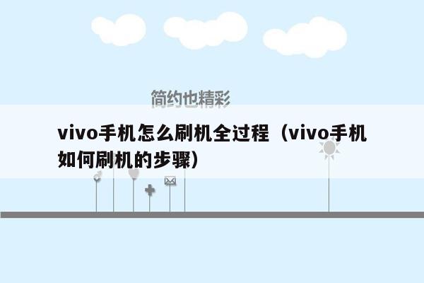 vivo手机怎么刷机全过程（vivo手机如何刷机的步骤）