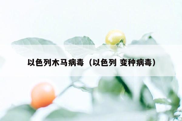 以色列木马病毒（以色列 变种病毒）