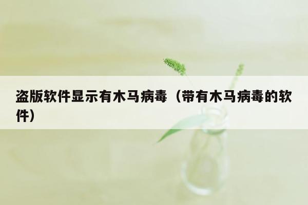 盗版软件显示有木马病毒（带有木马病毒的软件）