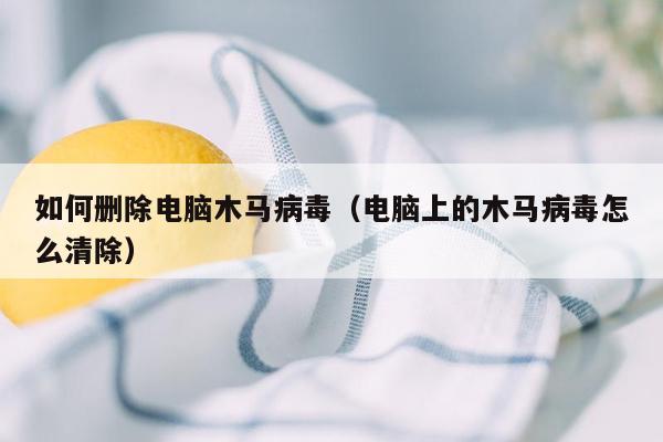 如何删除电脑木马病毒（电脑上的木马病毒怎么清除）