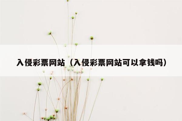 入侵彩票网站（入侵彩票网站可以拿钱吗）