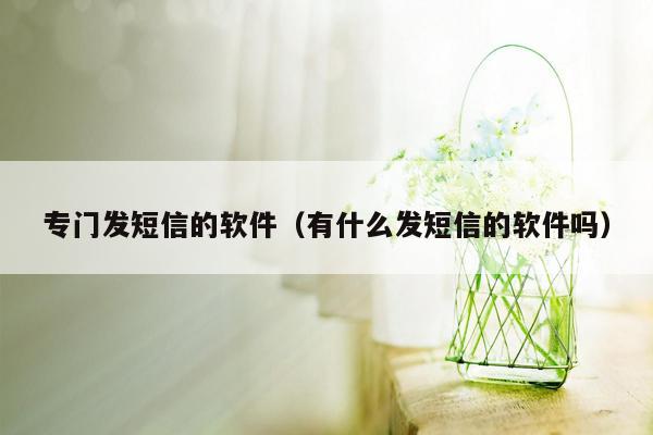 专门发短信的软件（有什么发短信的软件吗）