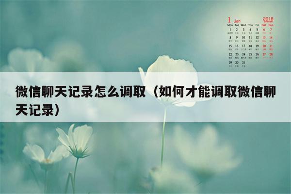 微信聊天记录怎么调取（如何才能调取微信聊天记录）