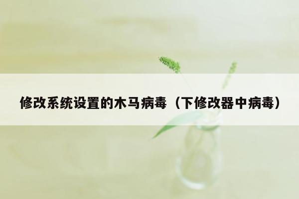 修改系统设置的木马病毒（下修改器中病毒）