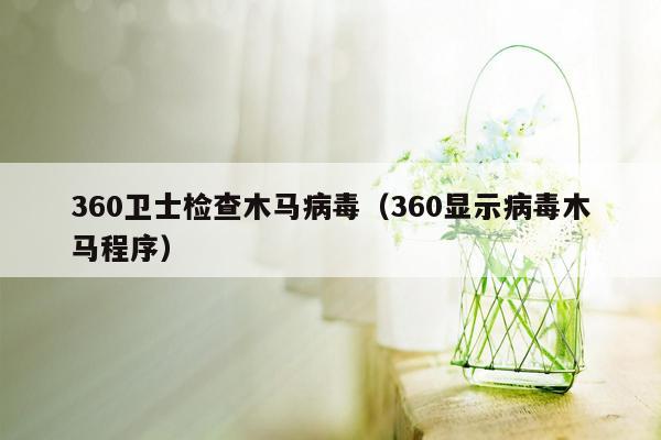 360卫士检查木马病毒（360显示病毒木马程序）