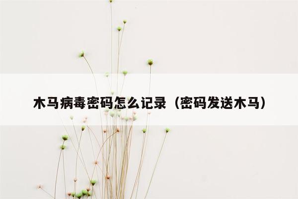 木马病毒密码怎么记录（密码发送木马）