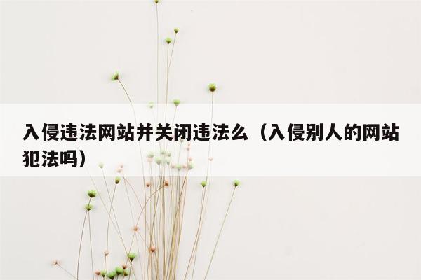 入侵违法网站并关闭违法么（入侵别人的网站犯法吗）