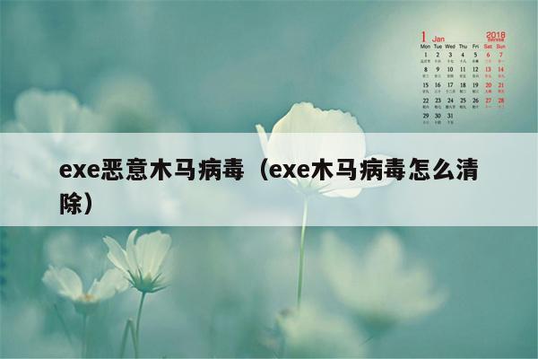 exe恶意木马病毒（exe木马病毒怎么清除）