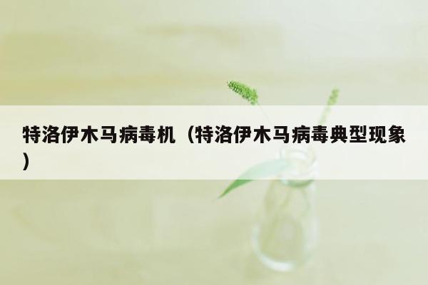 特洛伊木马病毒机（特洛伊木马病毒典型现象）