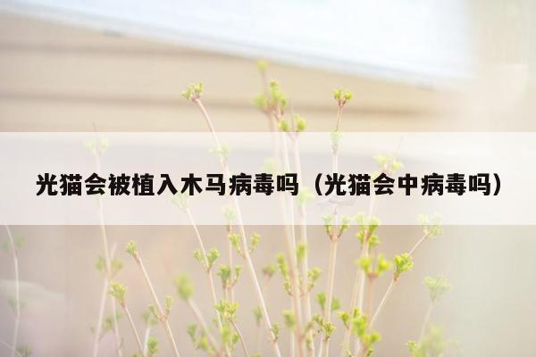 光猫会被植入木马病毒吗（光猫会中病毒吗）