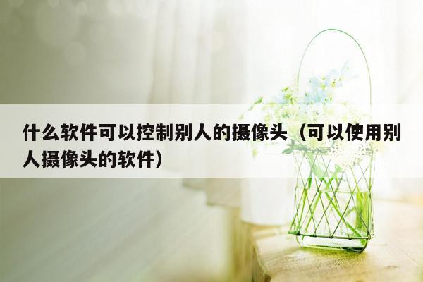 什么软件可以控制别人的摄像头（可以使用别人摄像头的软件）