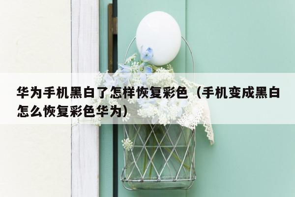 华为手机黑白了怎样恢复彩色（手机变成黑白怎么恢复彩色华为）