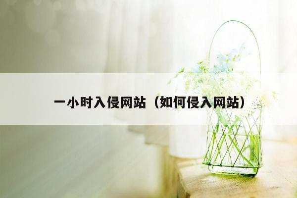 一小时入侵网站（如何侵入网站）