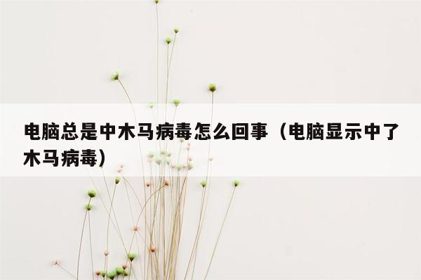 电脑总是中木马病毒怎么回事（电脑显示中了木马病毒）