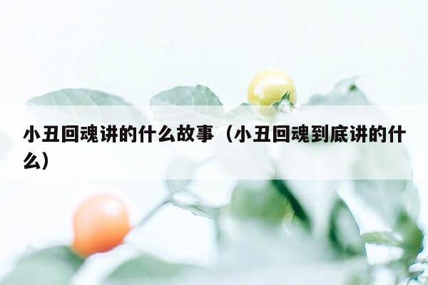 小丑回魂讲的什么故事（小丑回魂到底讲的什么）