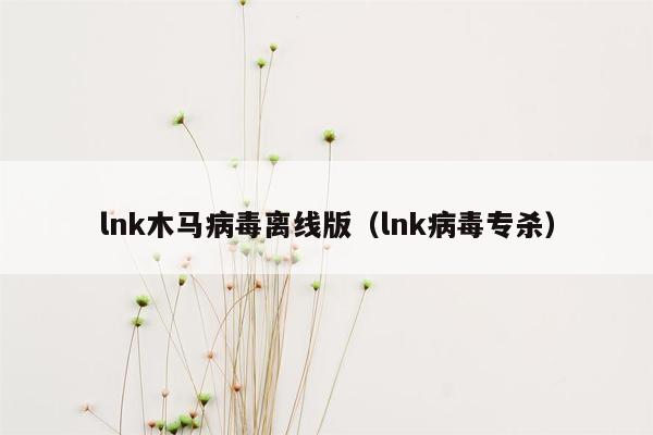 lnk木马病毒离线版（lnk病毒专杀）