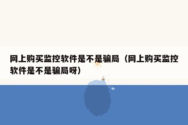 网上购买监控软件是不是骗局（网上购买监控软件是不是骗局呀）