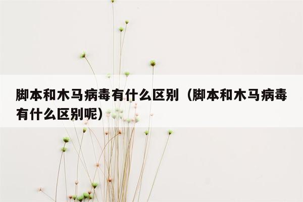 脚本和木马病毒有什么区别（脚本和木马病毒有什么区别呢）