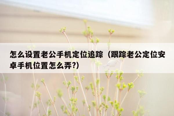 怎么设置老公手机定位追踪（跟踪老公定位安卓手机位置怎么弄?）