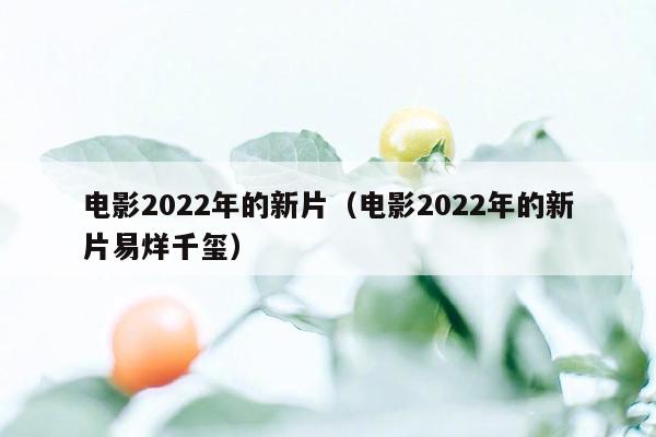 电影2022年的新片（电影2022年的新片易烊千玺）