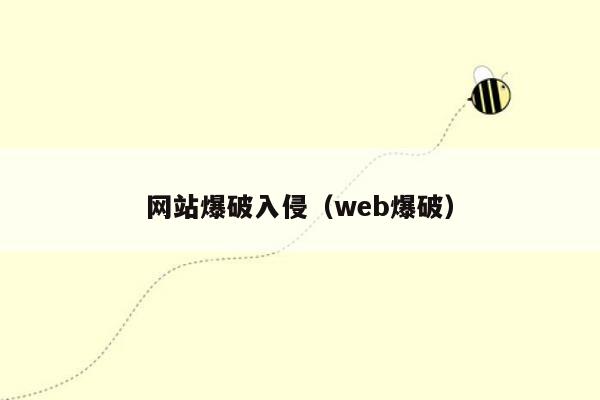 网站爆破入侵（web爆破）