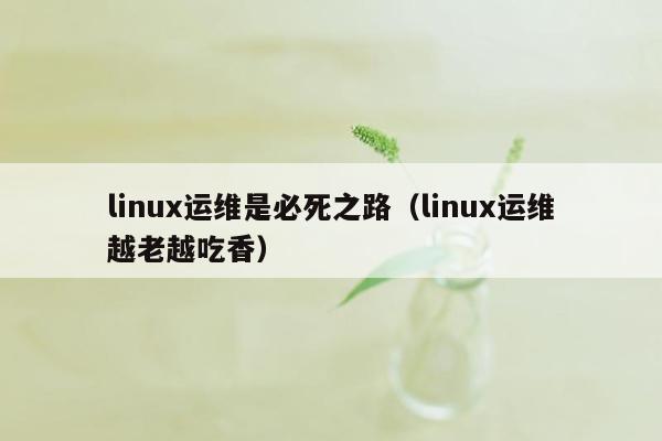 linux运维是必死之路（linux运维越老越吃香）