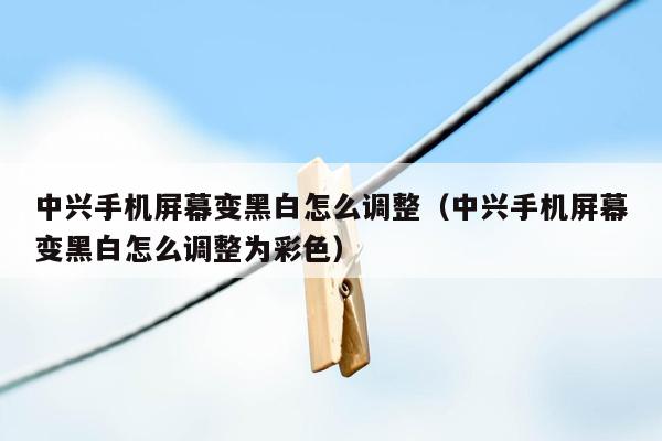 中兴手机屏幕变黑白怎么调整（中兴手机屏幕变黑白怎么调整为彩色）