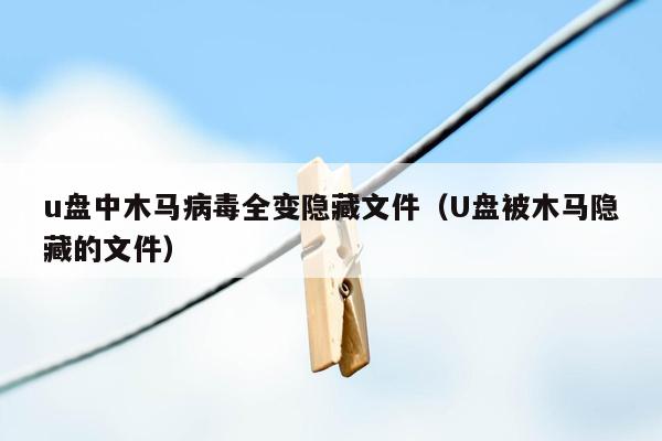 u盘中木马病毒全变隐藏文件（U盘被木马隐藏的文件）