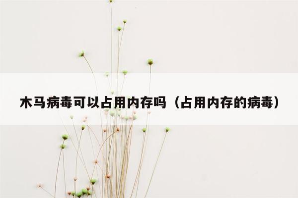 木马病毒可以占用内存吗（占用内存的病毒）